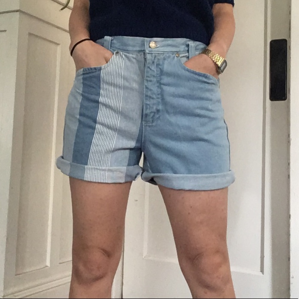Vintage striped 90’s denim shorts - Picture 1 of 6